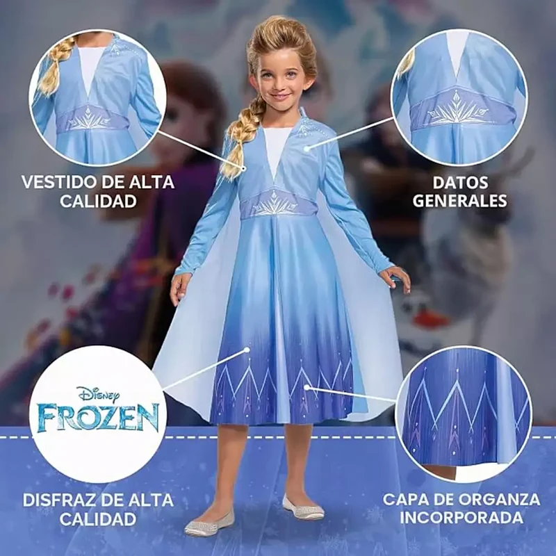 Disfraz Elsa Frozen Infantil 3-4 Años