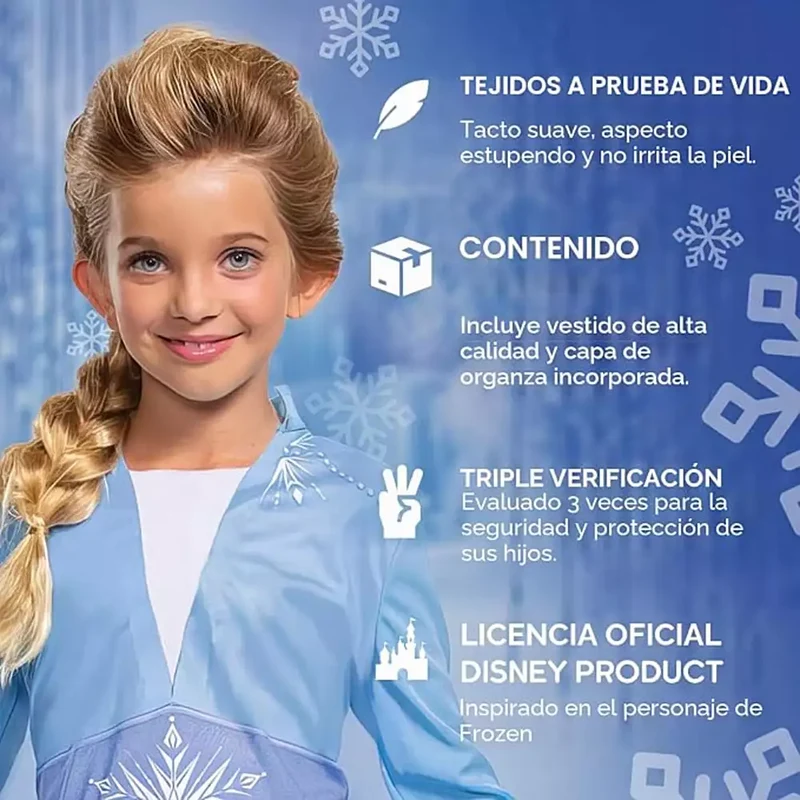 Disfraz Elsa Frozen Infantil 3-4 Años