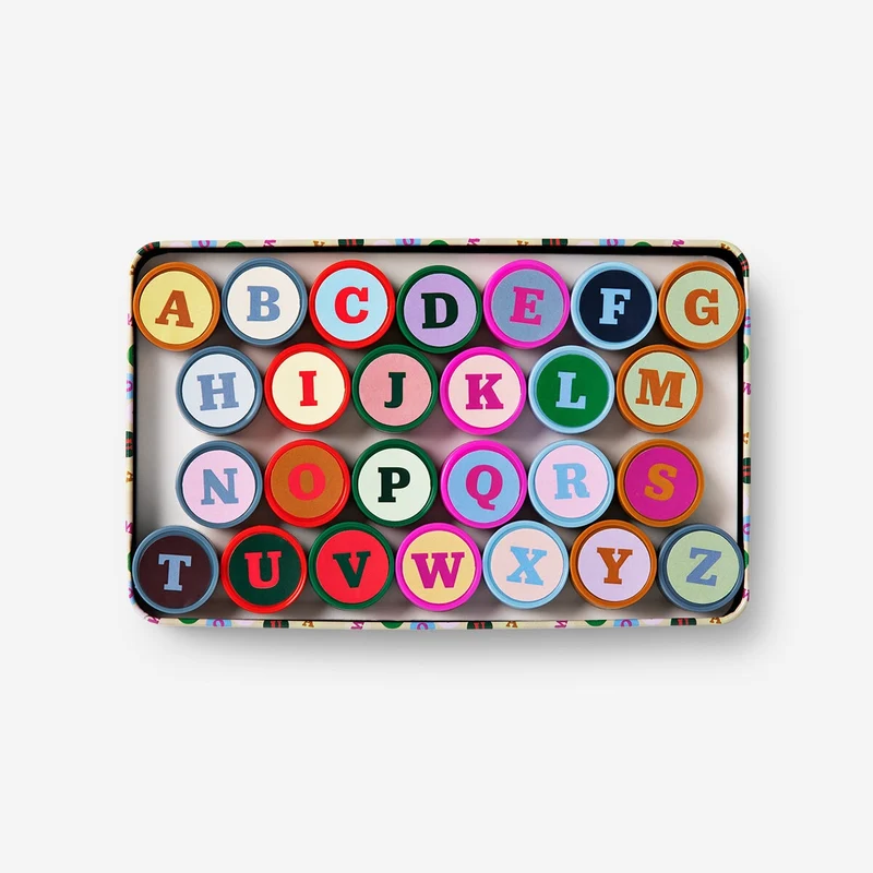 English alphabet stamps