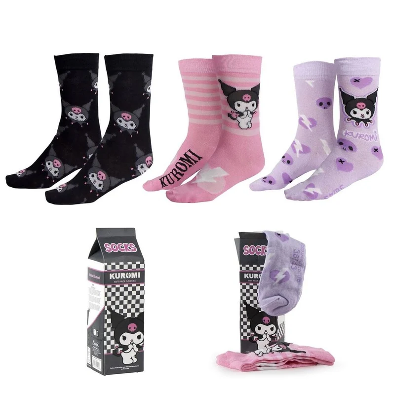 Set 3 Calcetines Kuromi Adulto - Hello Kitty