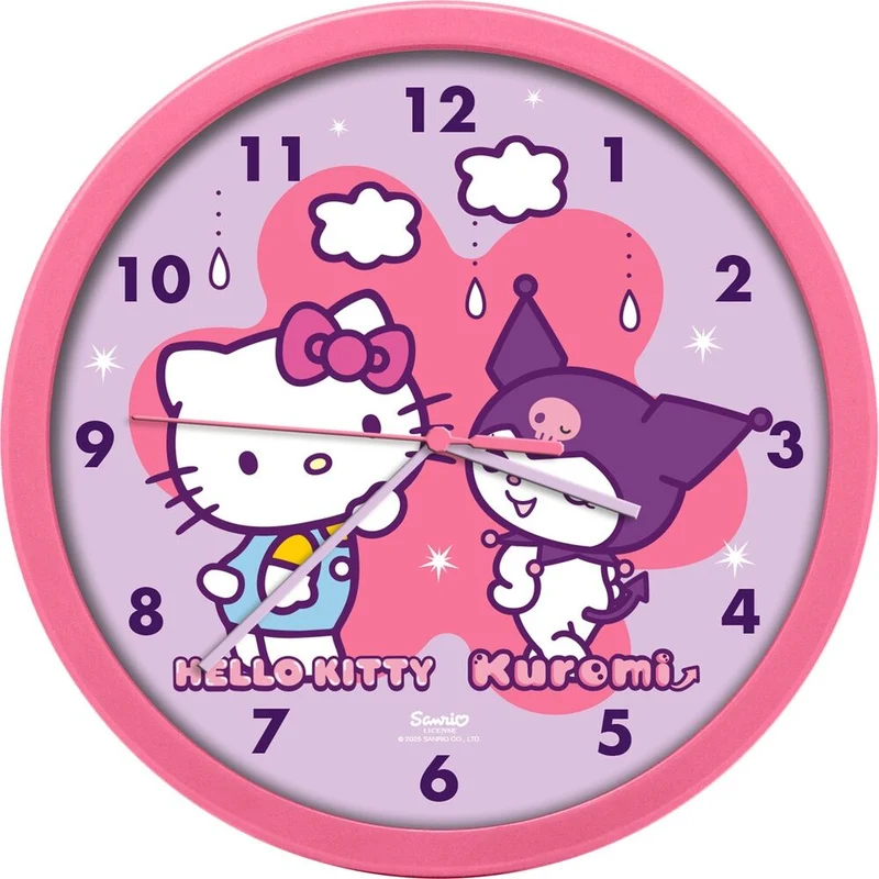 Reloj Pared Kuromi y Hello Kitty