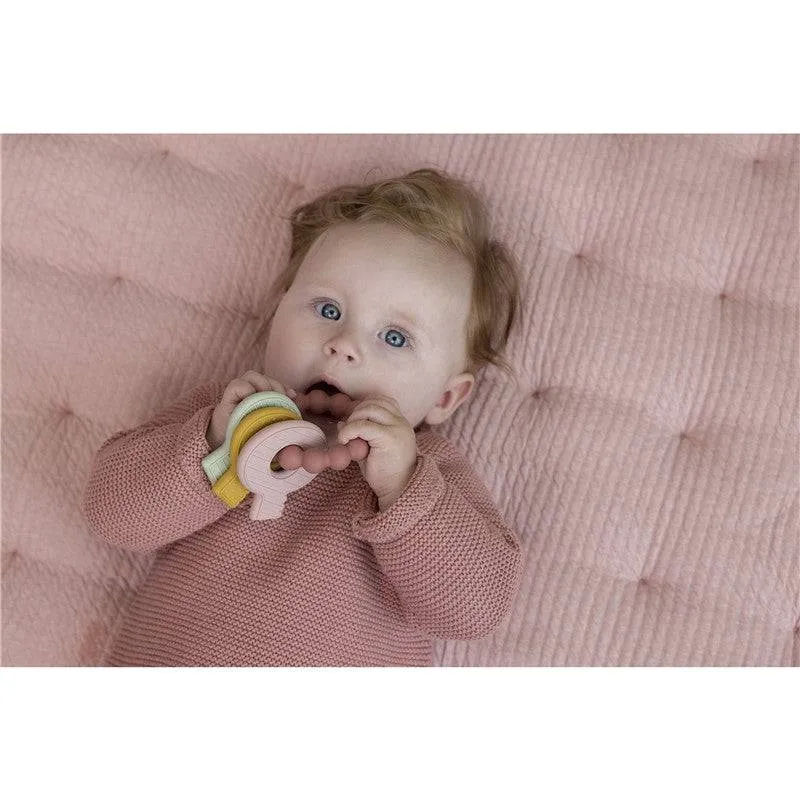 Mordedor Llavero Silicona Rosa · Little Dutch