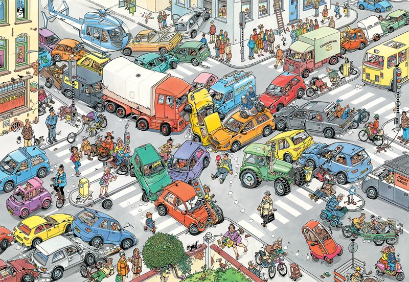 Jan van Haasteren - Traffic Chaos (3000 pieces)