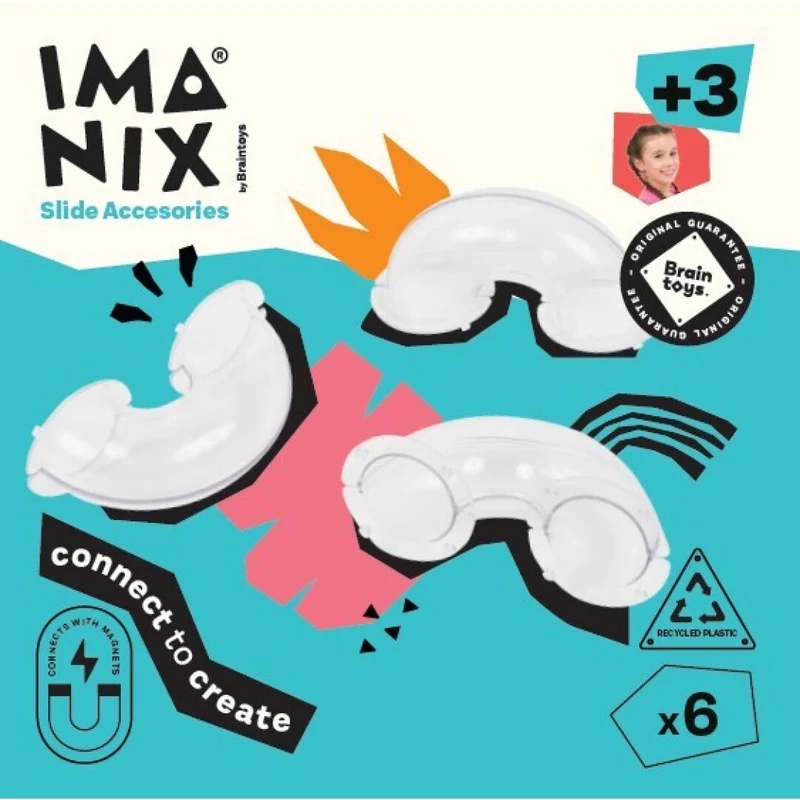 Set 6 piezas curvas para Imanix Tobogan · Braintoys