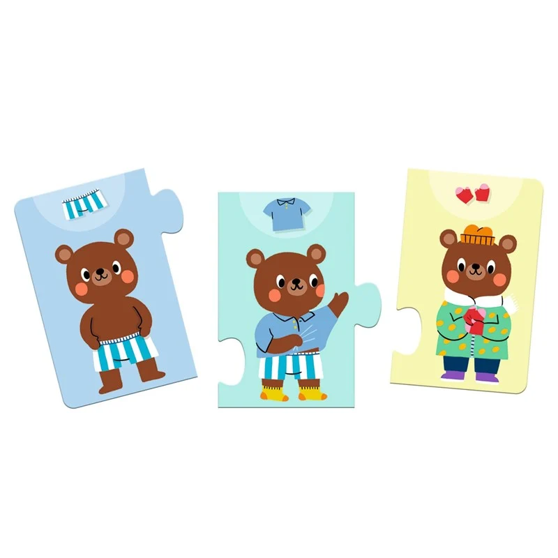 Puzzle educativo Peluche se viste 10 piezas · Djeco