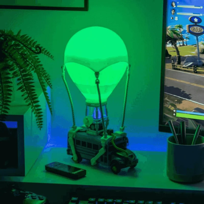 Lámpara Fortnite Battle Bus – Luz LED con Soporte para Auriculares