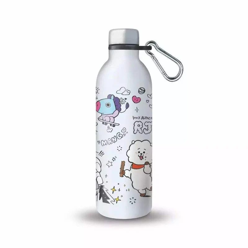 Botella metálica BT21 500ml – ¡Tu bebida siempre perfecta!
