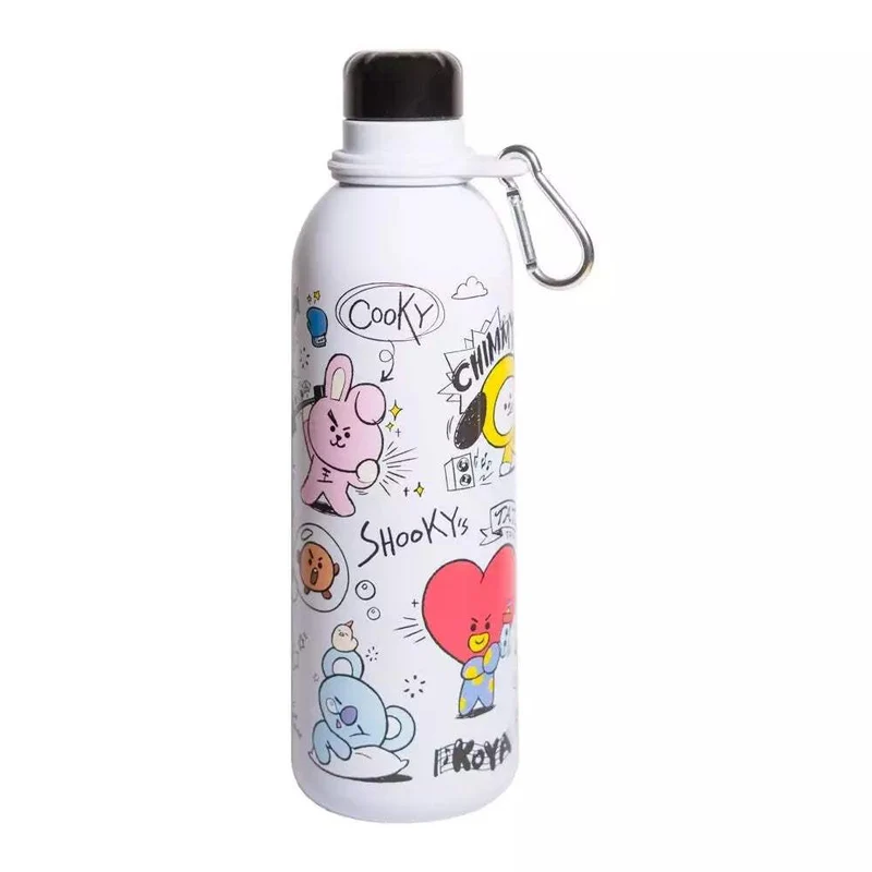 Botella metálica BT21 500ml – ¡Tu bebida siempre perfecta!