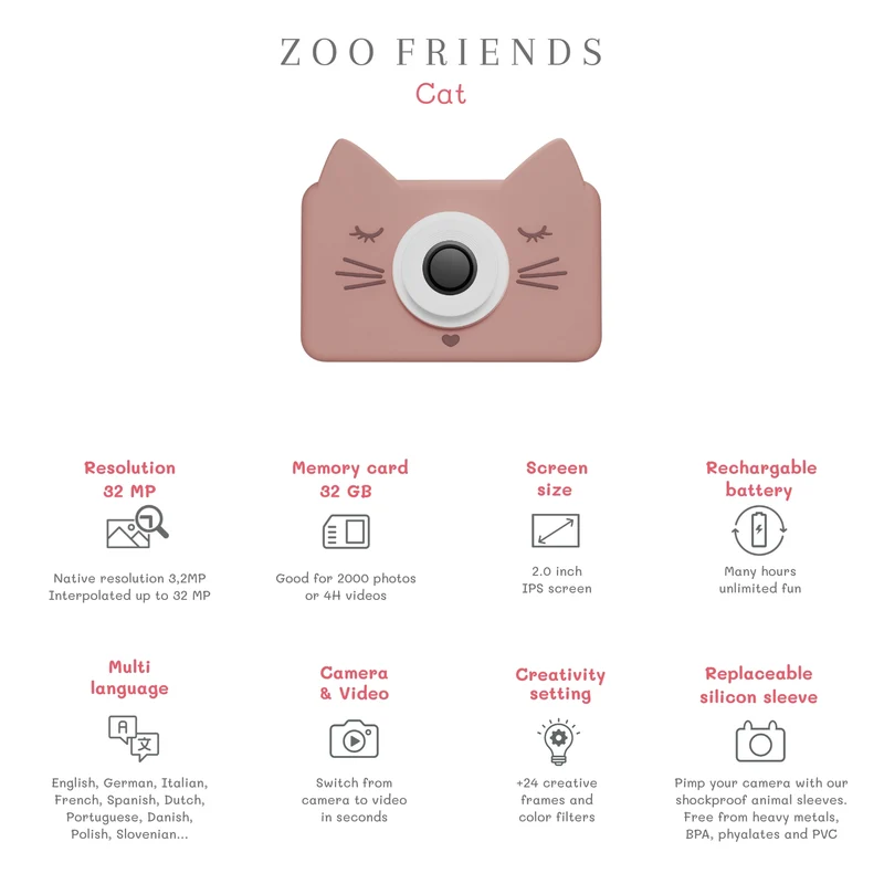 Cámara Fotográfica Zoo Friends Cat · The Zoofamily