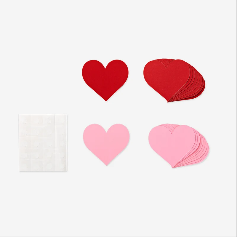 Decorative pink and red paper hearts - 20 pcs