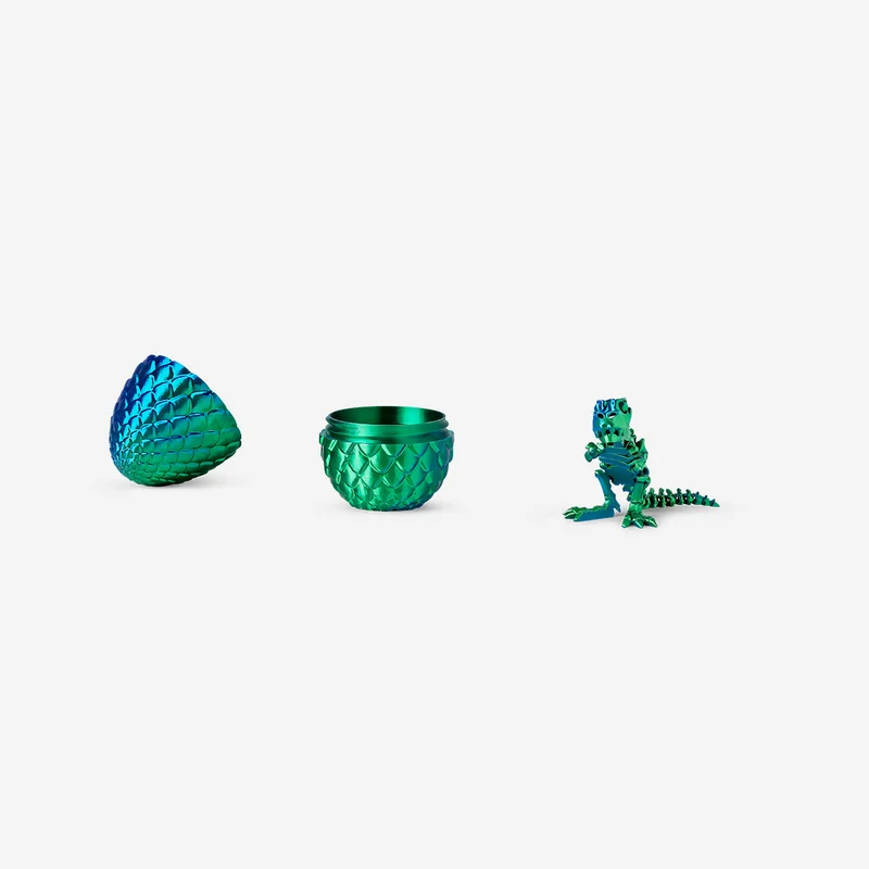 Green 3D dinosauer in egg