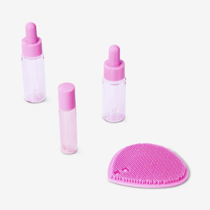 Pink travel set with dropper bottles - 4 pcs