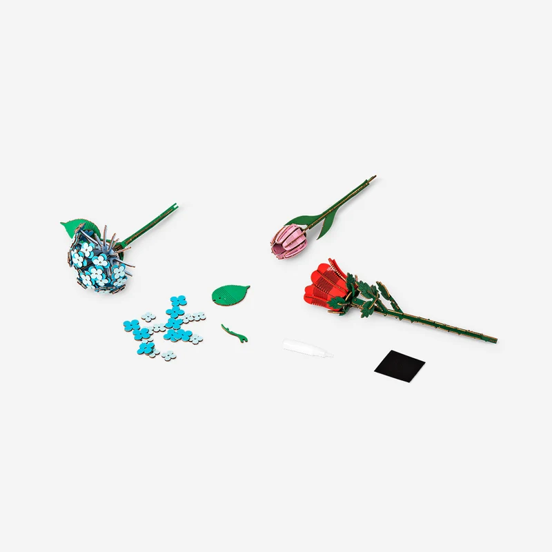DIY wooden bouquet - 3 pcs