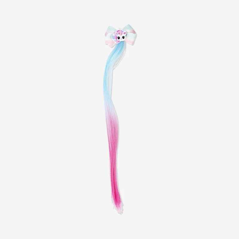 Blue and pink hair extension hair clip