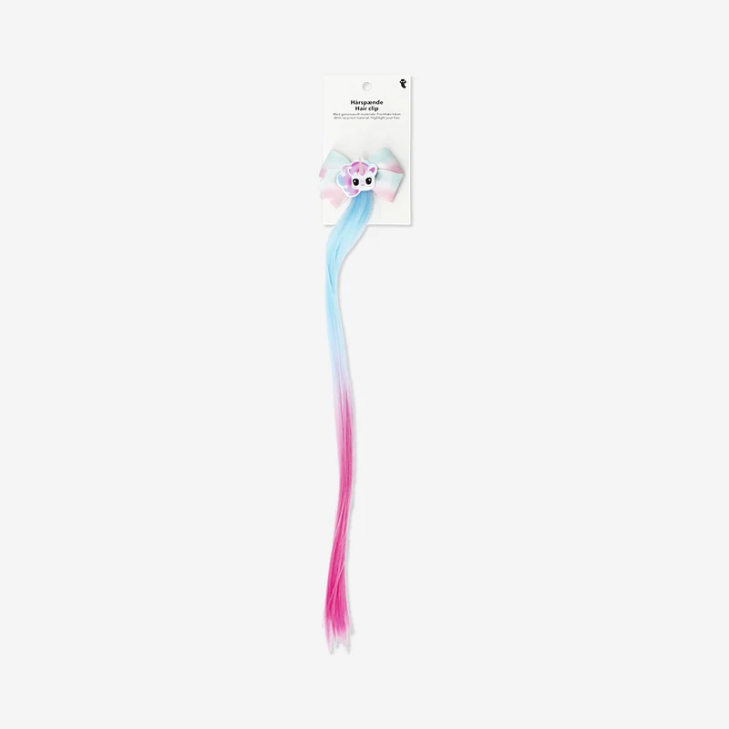 Blue and pink hair extension hair clip