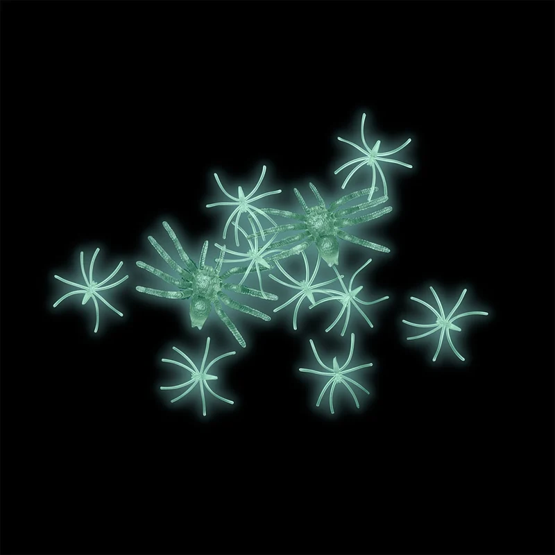 Glow in the dark spiders - 12 pcs