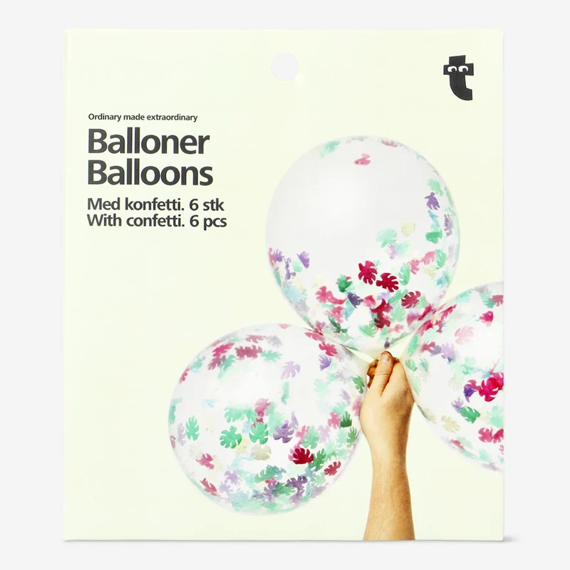 Balloons with confetti. 6 pcs