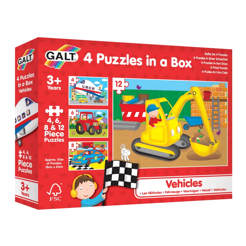 4 Puzzles in a Box - Vehicles