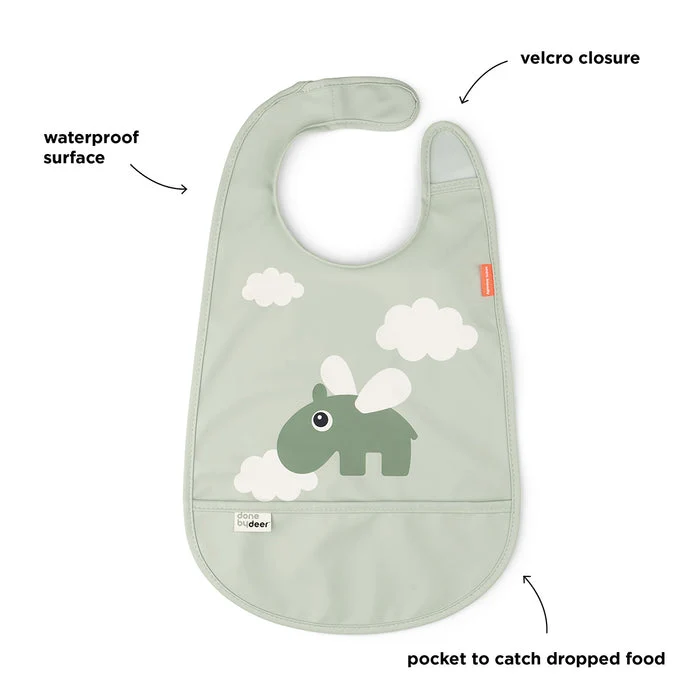 Babero Velcro Happy Clouds Green · Done by Deer