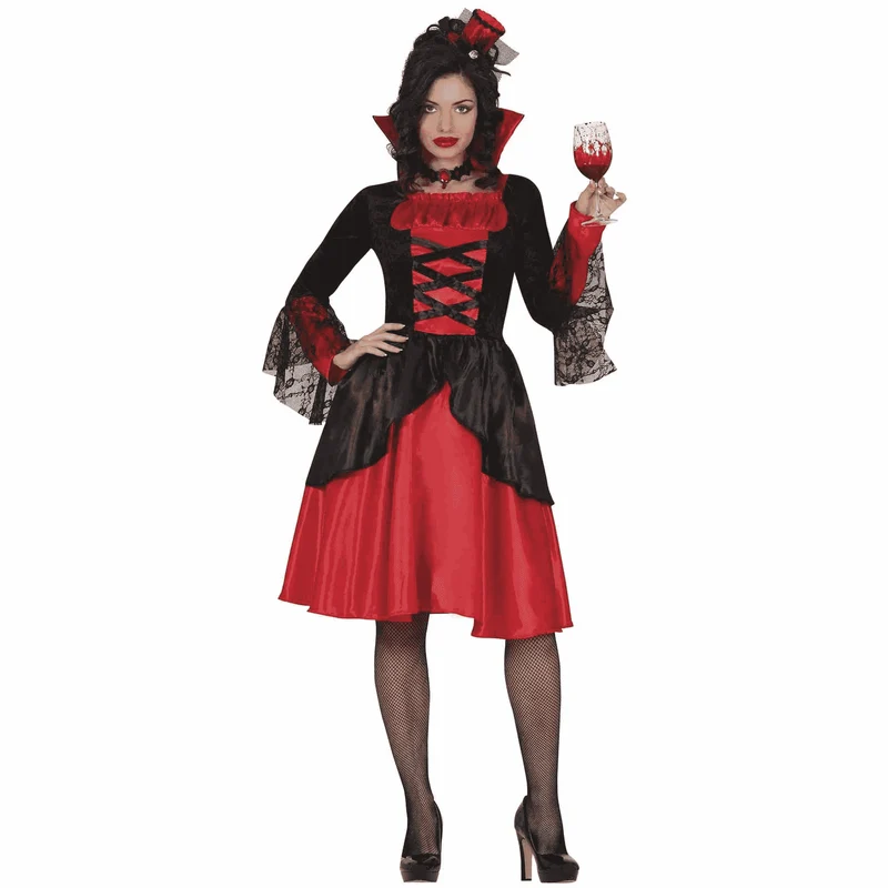 Disfraz Vampiresa Rojo Midi Adulto Talla M