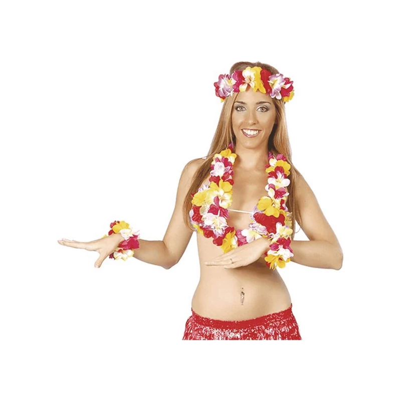 Conjunto Hawaiano 4 piezas Accesorio de Disfraz