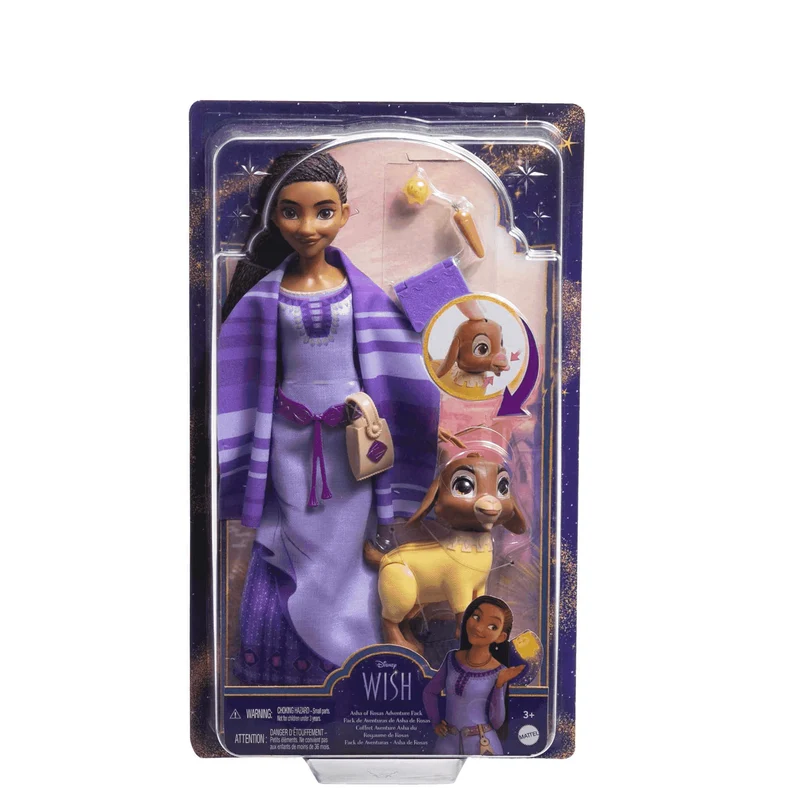Disney Wish Asha de Rosas Pack con amigos animales y Accesorios