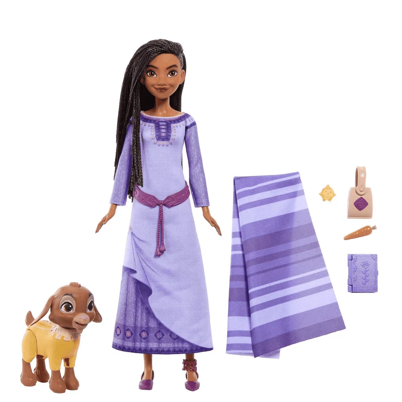 Disney Wish Asha de Rosas Pack con amigos animales y Accesorios