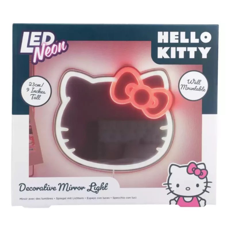 Espejo LED Neón Hello Kitty para pared
