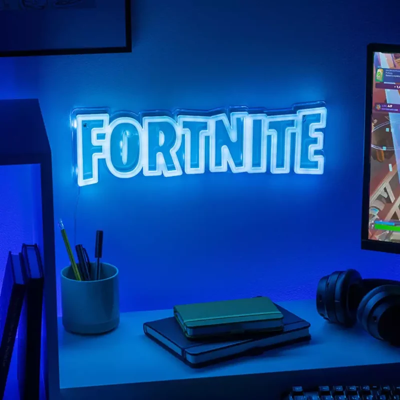 Lámpara LED neón Fortnite pared 40 cm