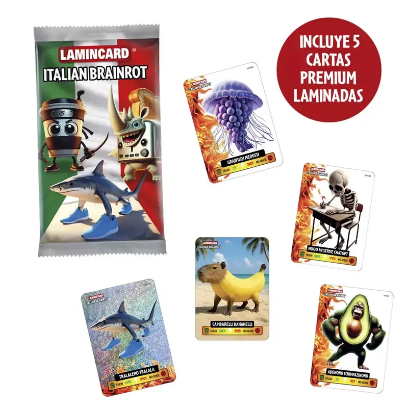 Lamincard Italian Brainrot – Sobre Coleccionable de 5 Cartas