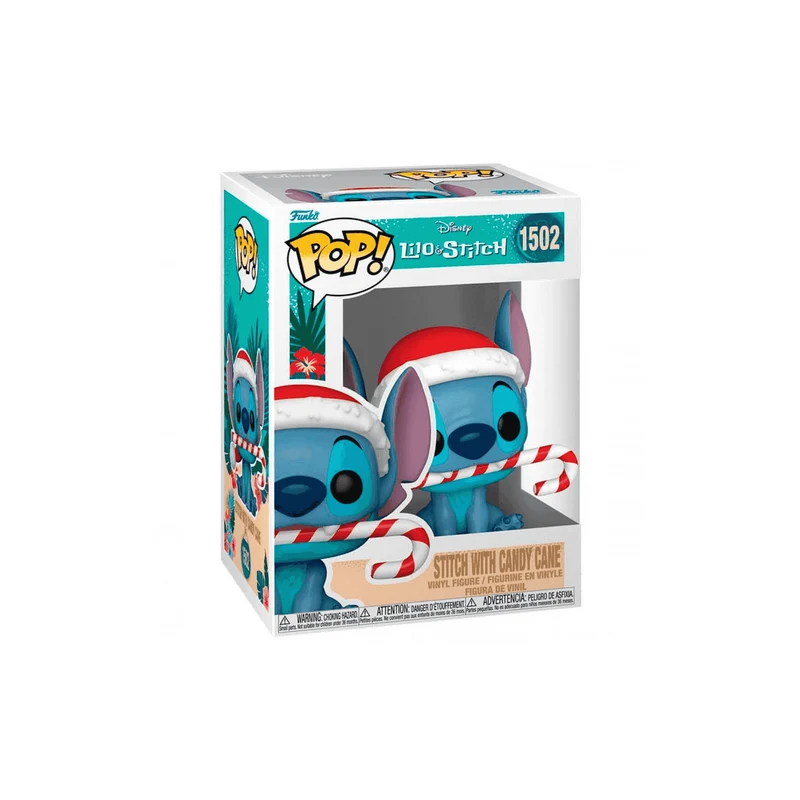 Funko Pop! Disney: Stitch Holiday - Stitch con Bastón de Caramelo