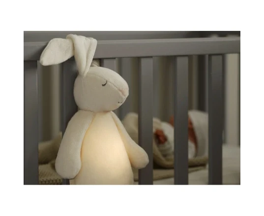 Peluche Luz-Sonido Conejo Moonie Gris/Rosa