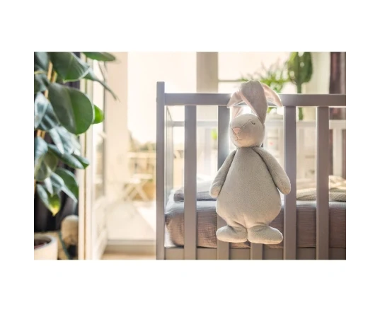 Peluche Luz-Sonido Conejo Moonie Gris/Rosa
