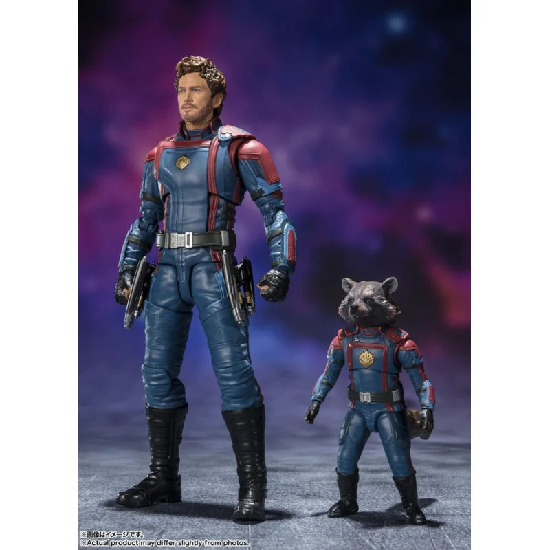 Figura Articulada Star Lord y Rocket - Guardianes de la Galaxia Marvel SH Figuarts 16cm