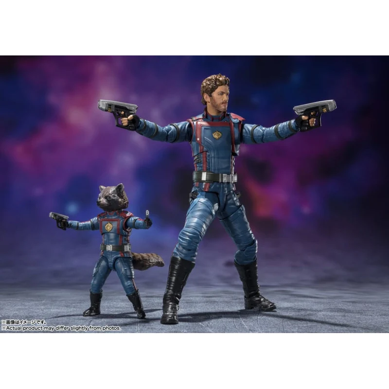 Figura Articulada Star Lord y Rocket - Guardianes de la Galaxia Marvel SH Figuarts 16cm