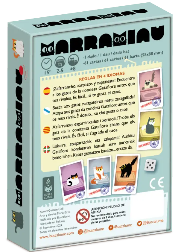 Marramiau - Juego de mesa - Buscalume - 2-5 jugadores - 8+ años - 15-20 min