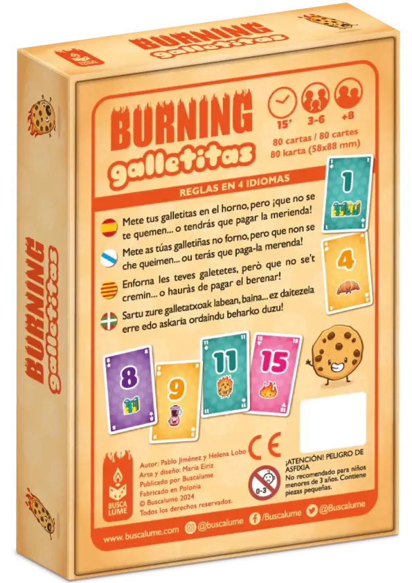 Burning Galletitas - Juego de mesa - Buscalume - 3-6 jugadores - 8+ años - 15 min