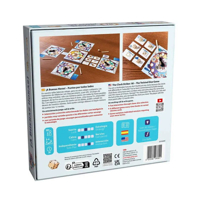 ¡A Buenas Horas! - Juego de mesa - Haba - 2-4 jugadores - 10+ años - 20 min