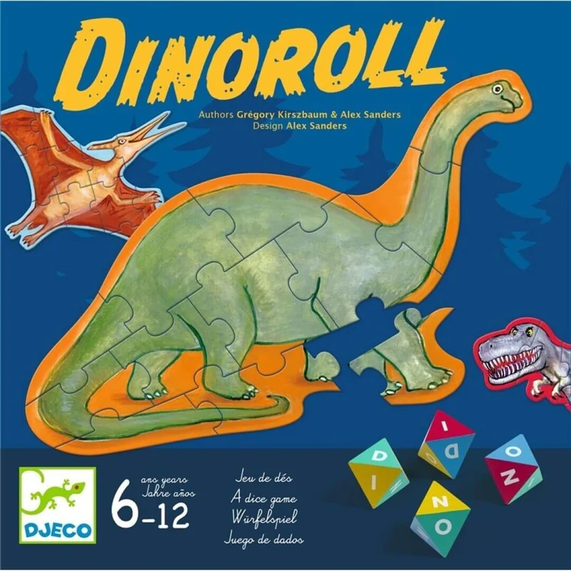 Dinoroll - Juego de mesa - Djeco - 2-4 jugadores - 6+ años - 15 min