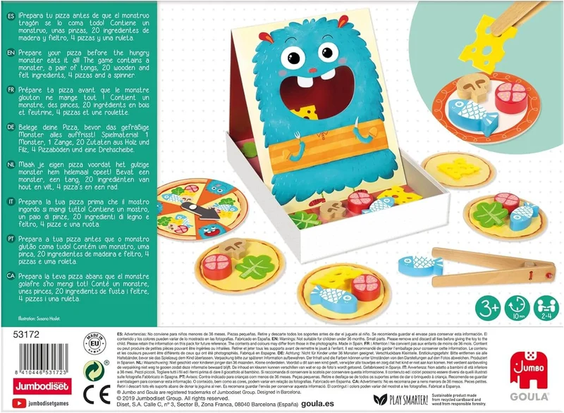 HUNGRY MONSTER - Juego de mesa - Goula - 2-4 jugadores - 3+ años - 10 min