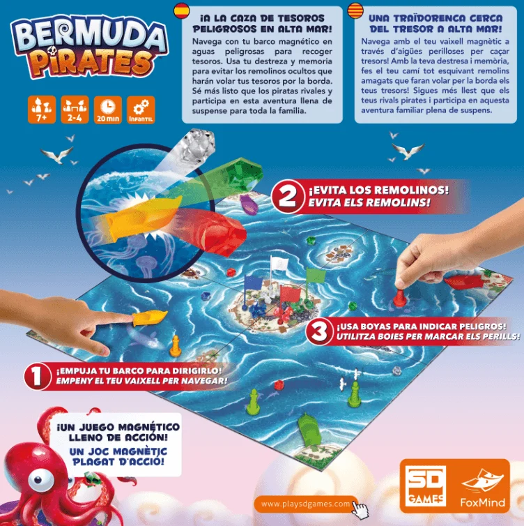 Bermuda Pirates - Juego de mesa - SD GAMES - 2-4 jugadores - 7+ años - 20 min