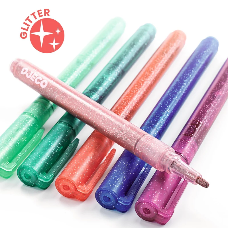 Rotuladores Purpurina Pastel (6 ud) · DJECO