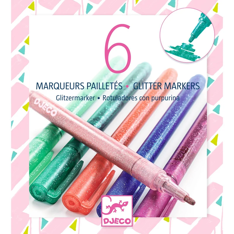 Rotuladores Purpurina Pastel (6 ud) · DJECO
