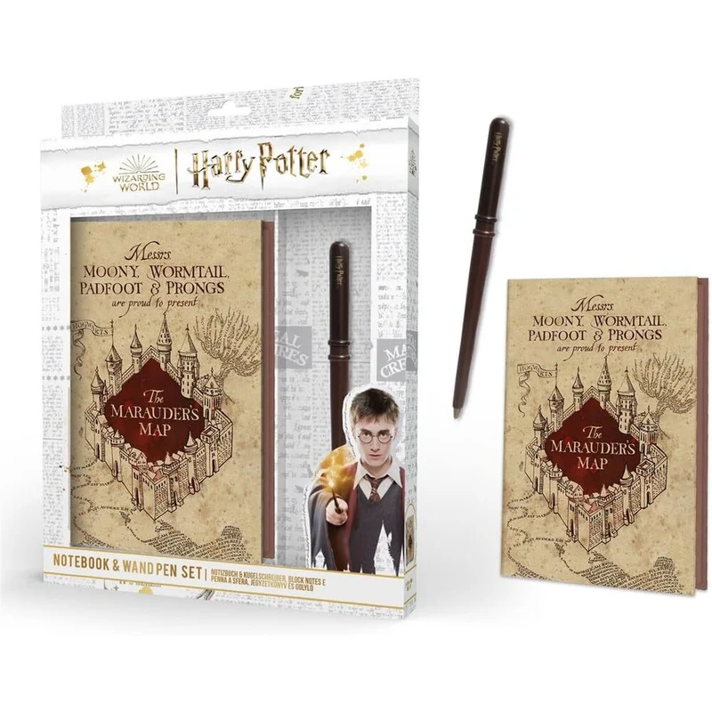 Set Cuaderno Mapa del Merodeador y Bolígrafo Varita - Harry Potter
