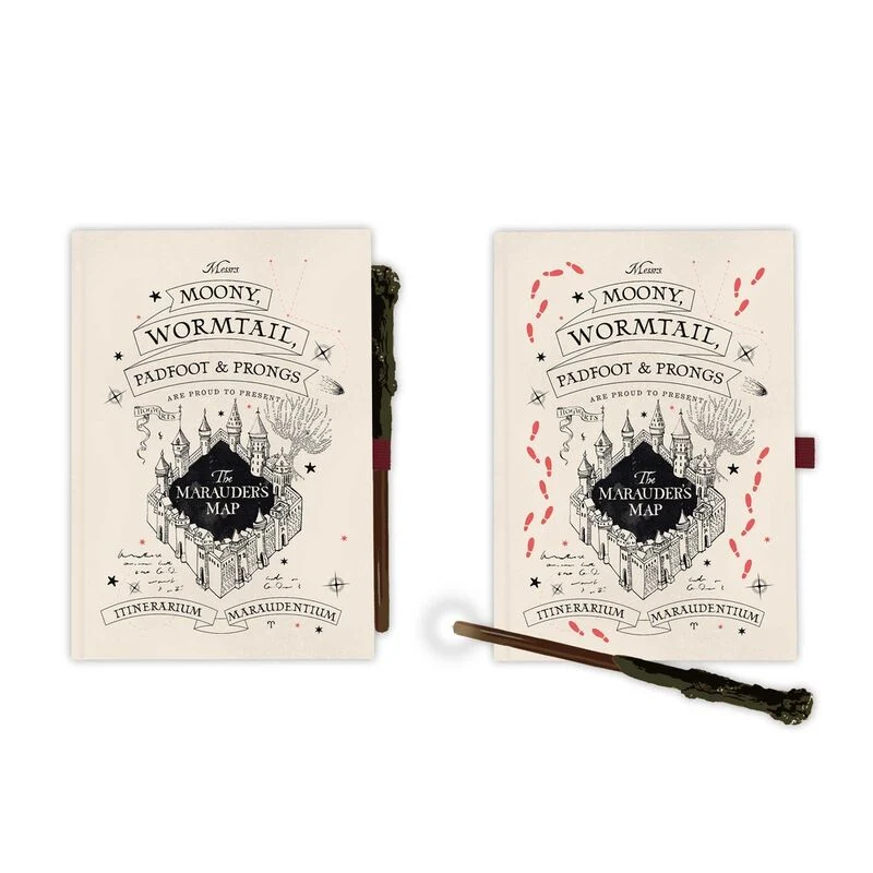 Set Cuaderno Mapa del Merodeador y Bolígrafo Tinta Invisible - Harry Potter