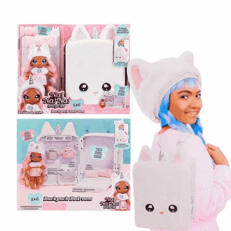 Na! Na! Na! Surprise 3-in-1 Mochila Habitación Unicornio- Whitney Sparkles (Blanca)