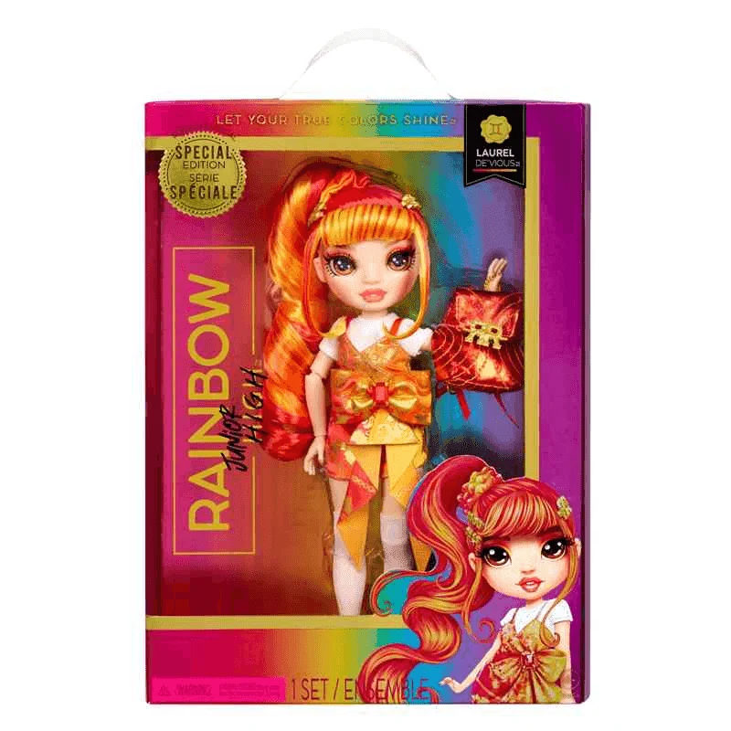 Rainbow High Junior High Edición Especial Muñeca de moda - Laurel De´Vious (Naranja)