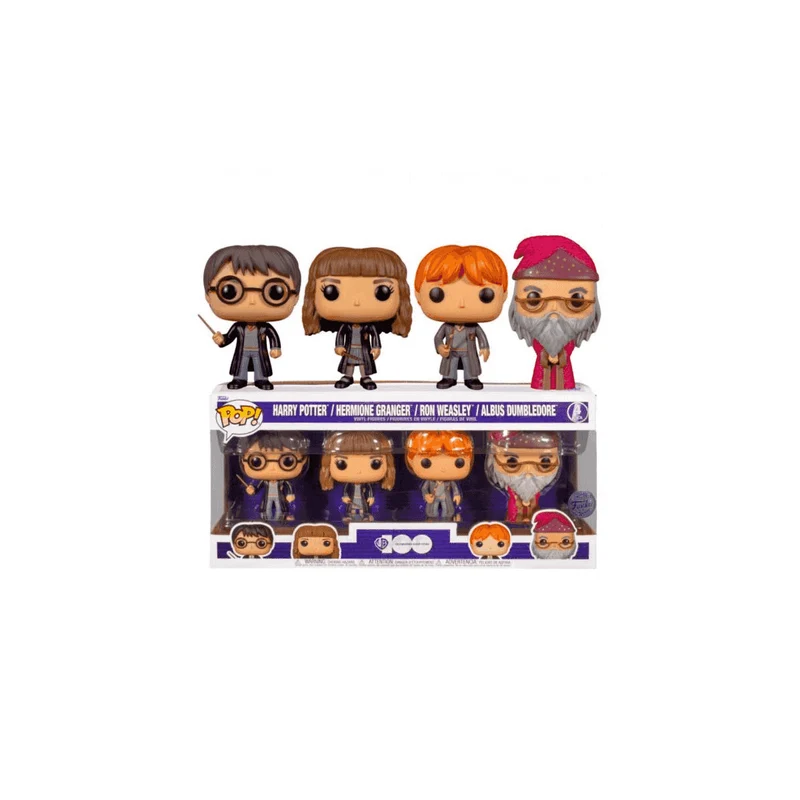 Funko Harry Potter pack 4 figuras: Harry, Hermione, Dumbledorey Ron