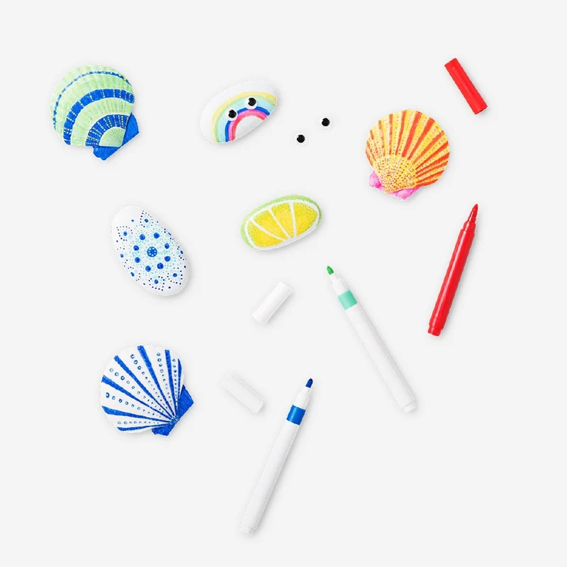 Rock and shell decorating kit