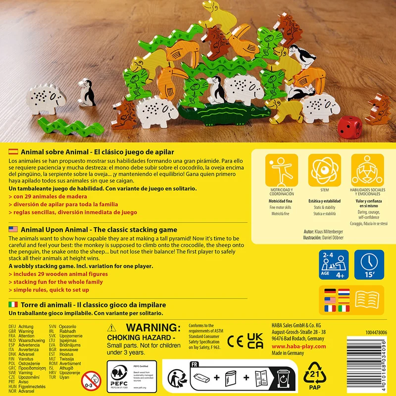 Animal sobre Animal - Juego de mesa - Haba - 2-4 jugadores - 4+ años - 15 min
